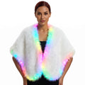 Cachecol™ LED rgb Fluffy White Faux Fur Shawl Scarf